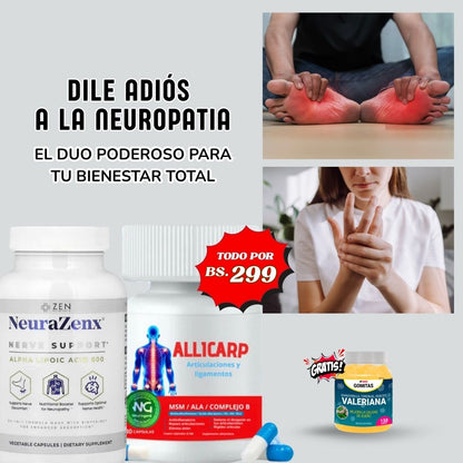 SUPER COMBO 3 | 1 Neurazenx + 1 Allicarp + regalo gomitas de Valeriana