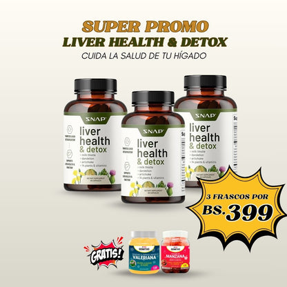 COMBO 3 LIVER HEALTH + GRATIS GOMITAS DE VALERIANA Y GOMITAS DE VINAGRE DE MANZANA
