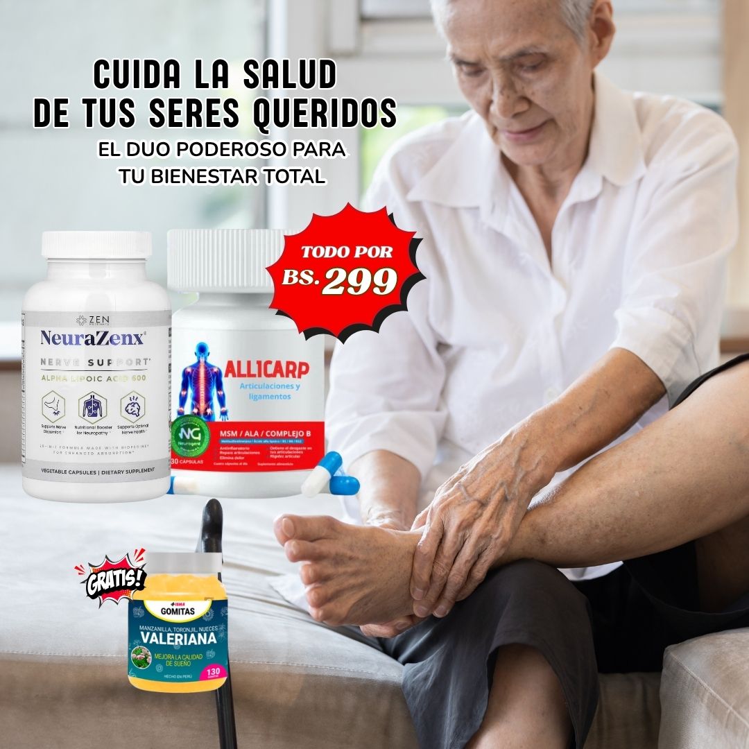 SUPER COMBO 3 | 1 Neurazenx + 1 Allicarp + regalo gomitas de Valeriana