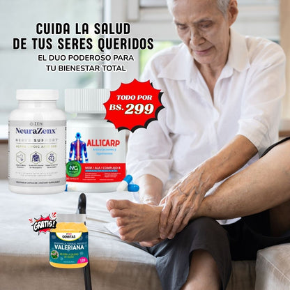 SUPER COMBO 3 | 1 Neurazenx + 1 Allicarp + regalo gomitas de Valeriana