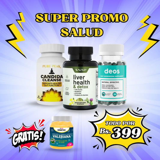 SUPER COMBO 1 | Deos + Candida + Liver health + regalo gomitas de Valeriana